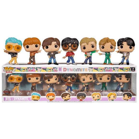 NWT Funko Pop! BTS - Dynamite - 7-Pack Display - Walmart Exclusive - Picture 1 of 11